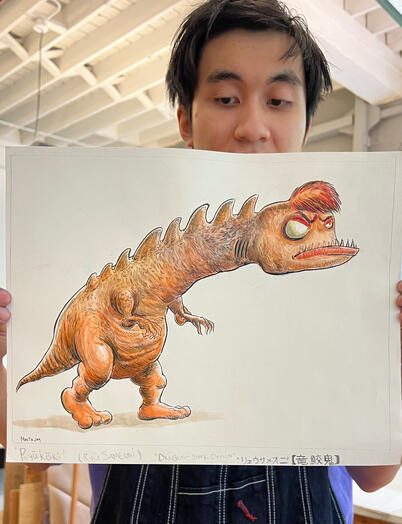 “Ryūkōki/Ryūsameoni (Dragon-Shark Demon)” mixed media on paperd “Ryūkōki/Ryūsameoni (Dragon-Shark Demon)” mixed media on paperd